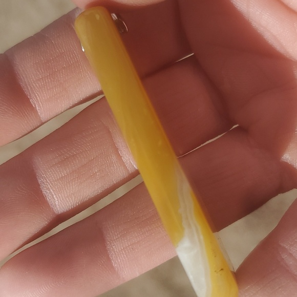 New Yellow Onyx Druzy Geode Agate Oblong Pendant. - Picture 8 of 16